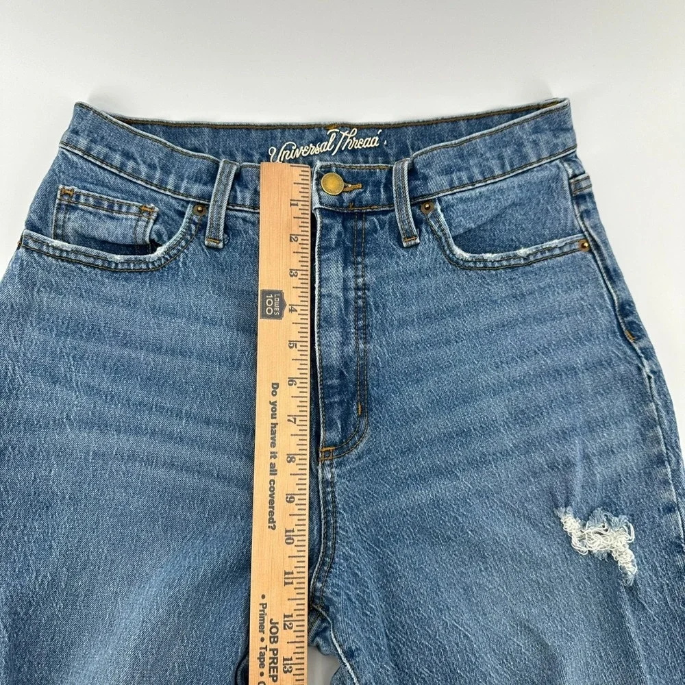 Vintage Universal Thread Jeans Womens‎ 10/30R Blue Distressed Straight Leg Recto